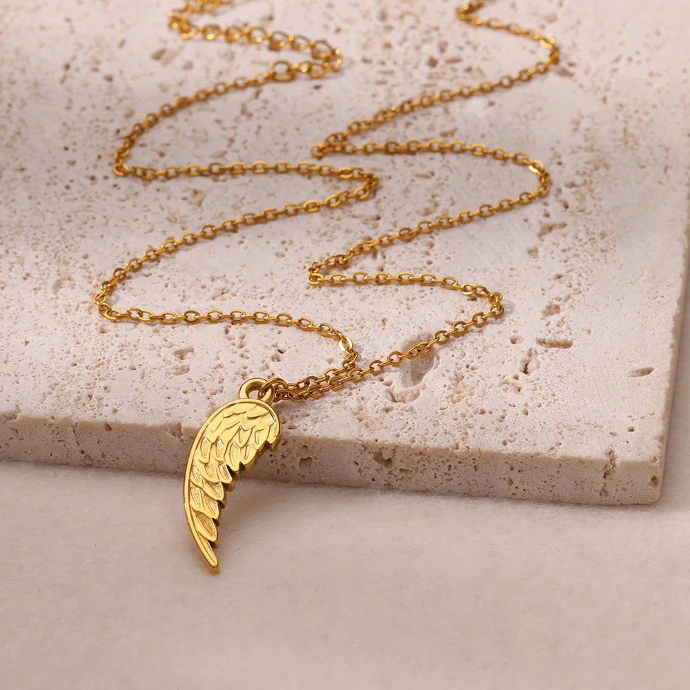 Stainless Steel Cross Pendant Necklace for Women Trendy Gold Plated Waterproof Wedding Choker Necklace Texture Collar Jewelry